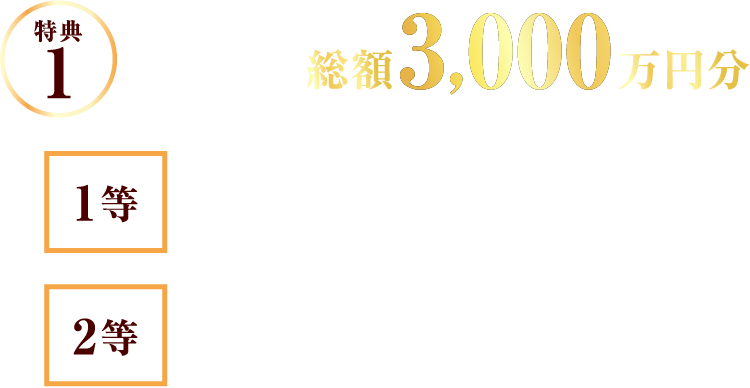 特典1 建築資金券プレゼント 総額3,000円分(税込)